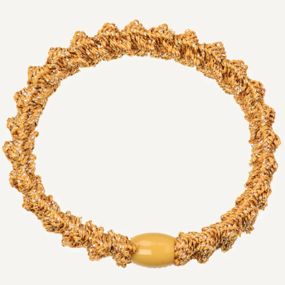 Lace Mustard Glitter Hair Tie