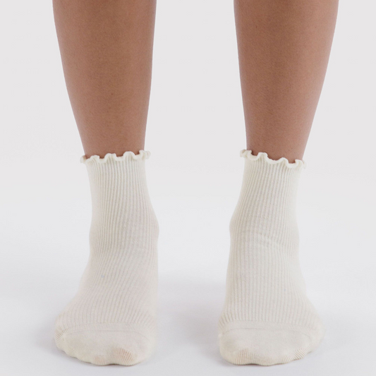 Lettuce Edge Sock Set Of 2 White