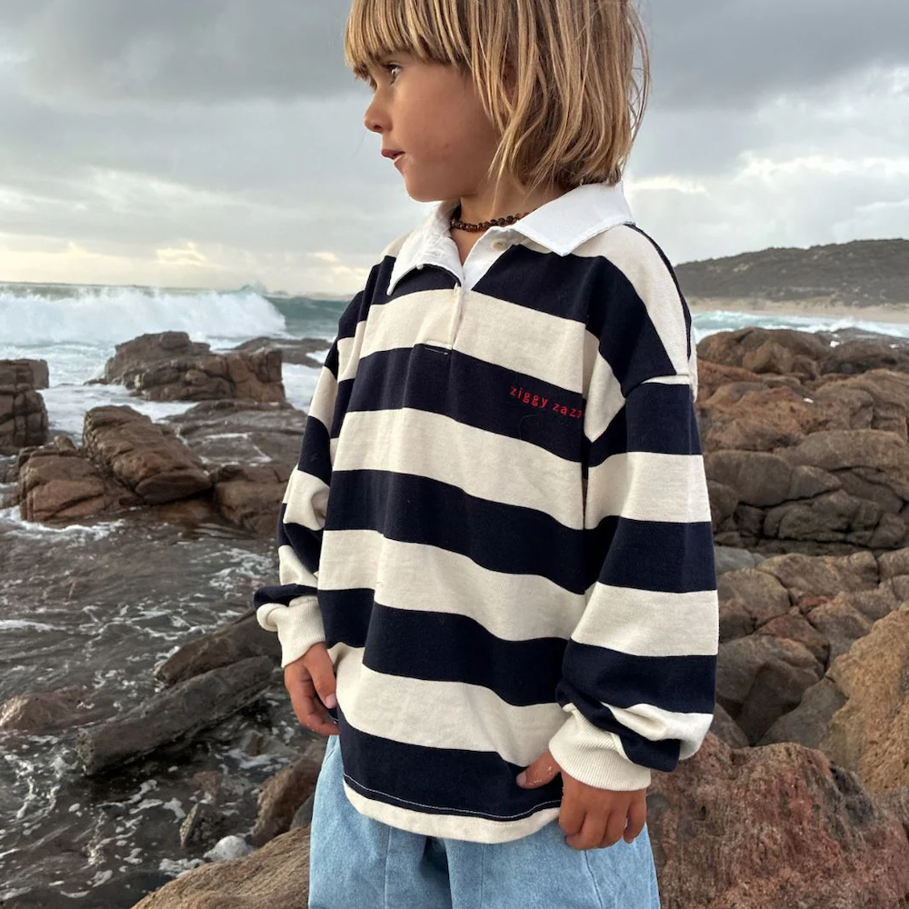 Lucky Day Jersey Navy Stripe