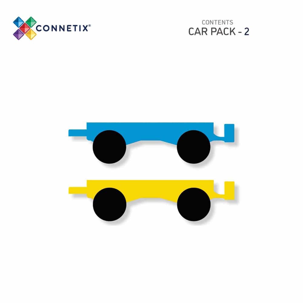 Magnetic Tiles 2 Piece Rainbow Car Pack
