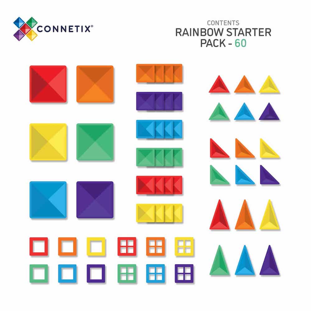 Magnetic Tiles 60 Piece Rainbow Starter Pack