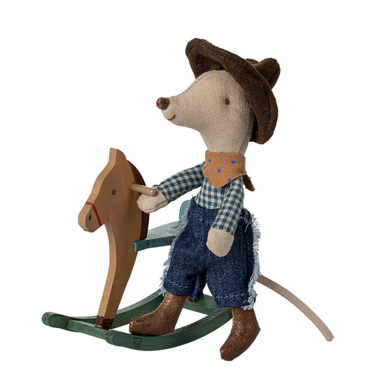 Cowboy Mouse on Rocking Horse