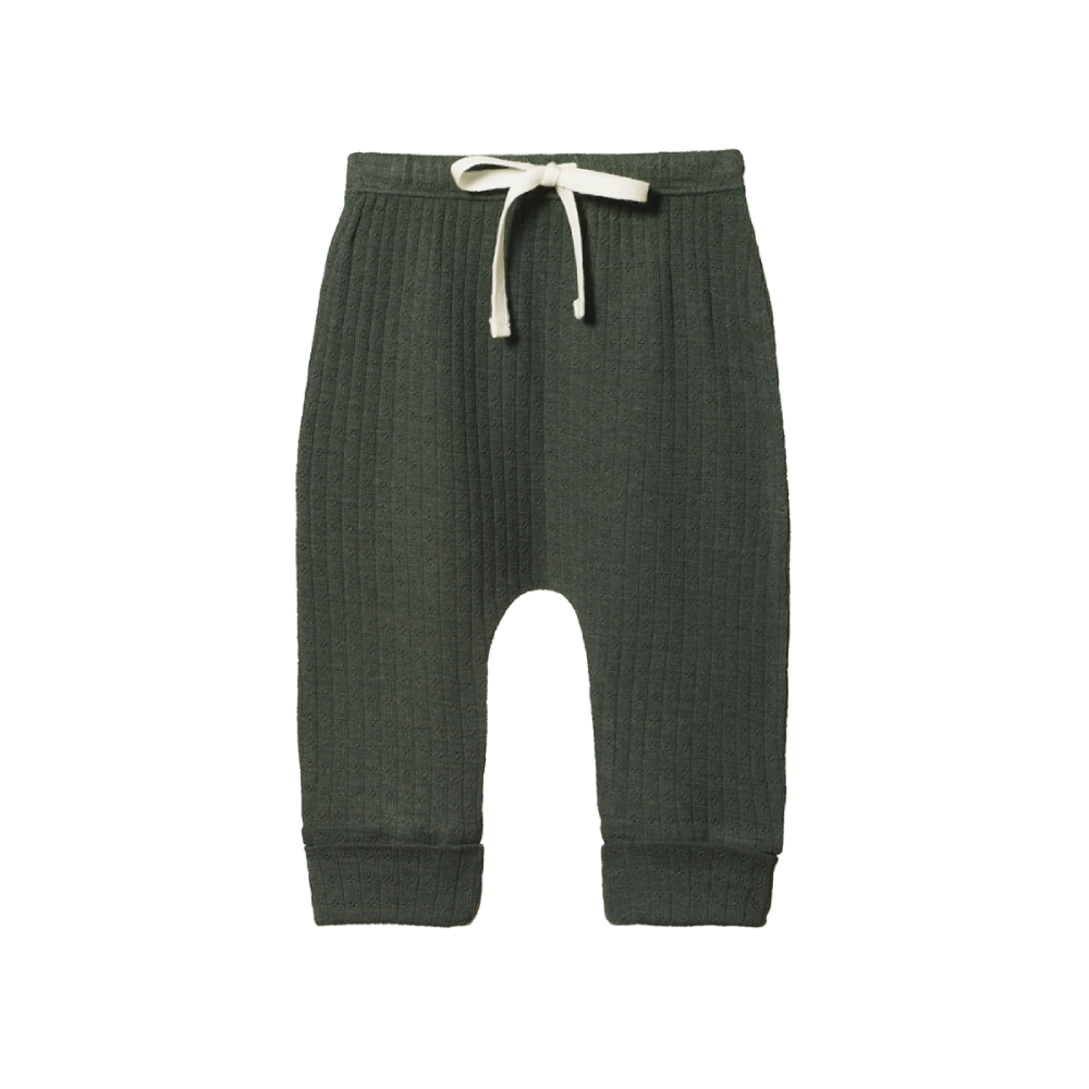Merino Pointelle Drawstring Pants Thyme