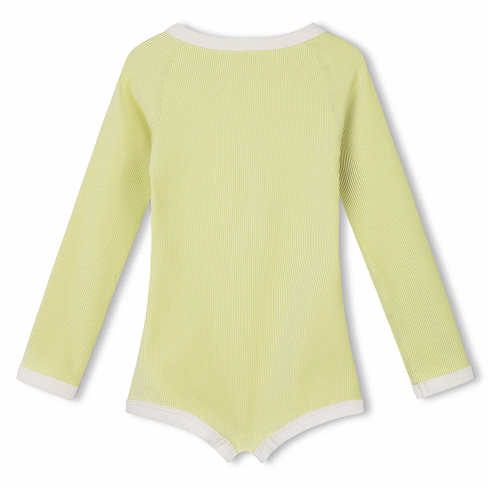 Mini Stripe Rib Rashie Onesie Citrus