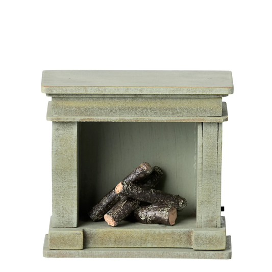Miniature Fireplace Vintage Green