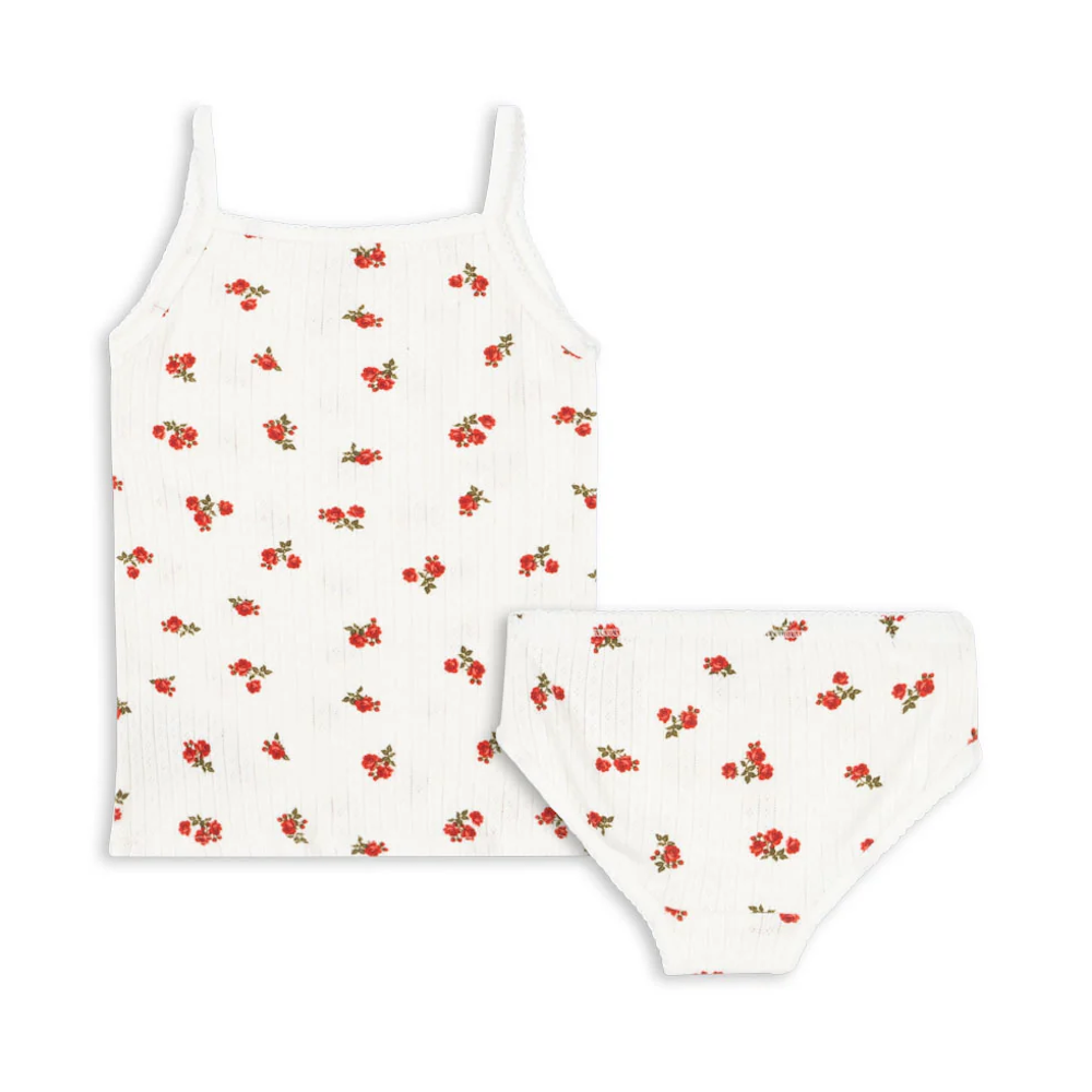 Minnie Underwear Singlet Set Rose Red