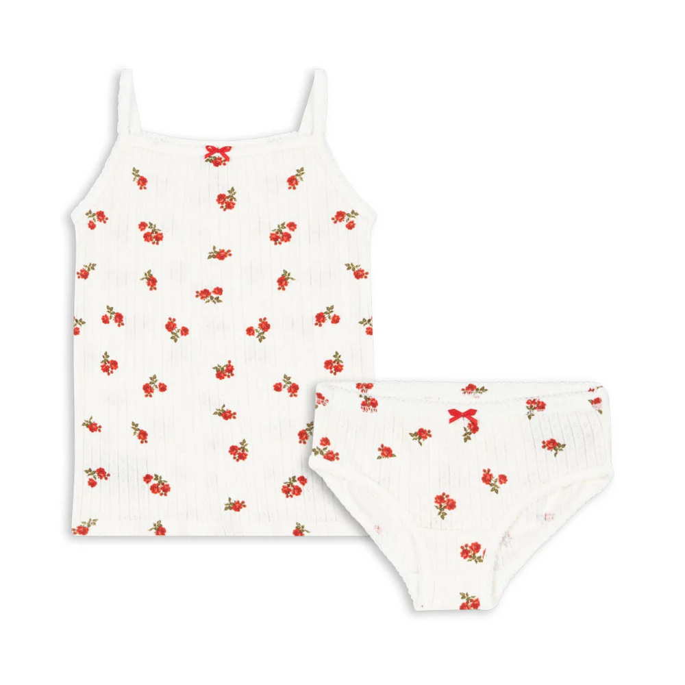 Minnie Underwear Singlet Set Rose Red