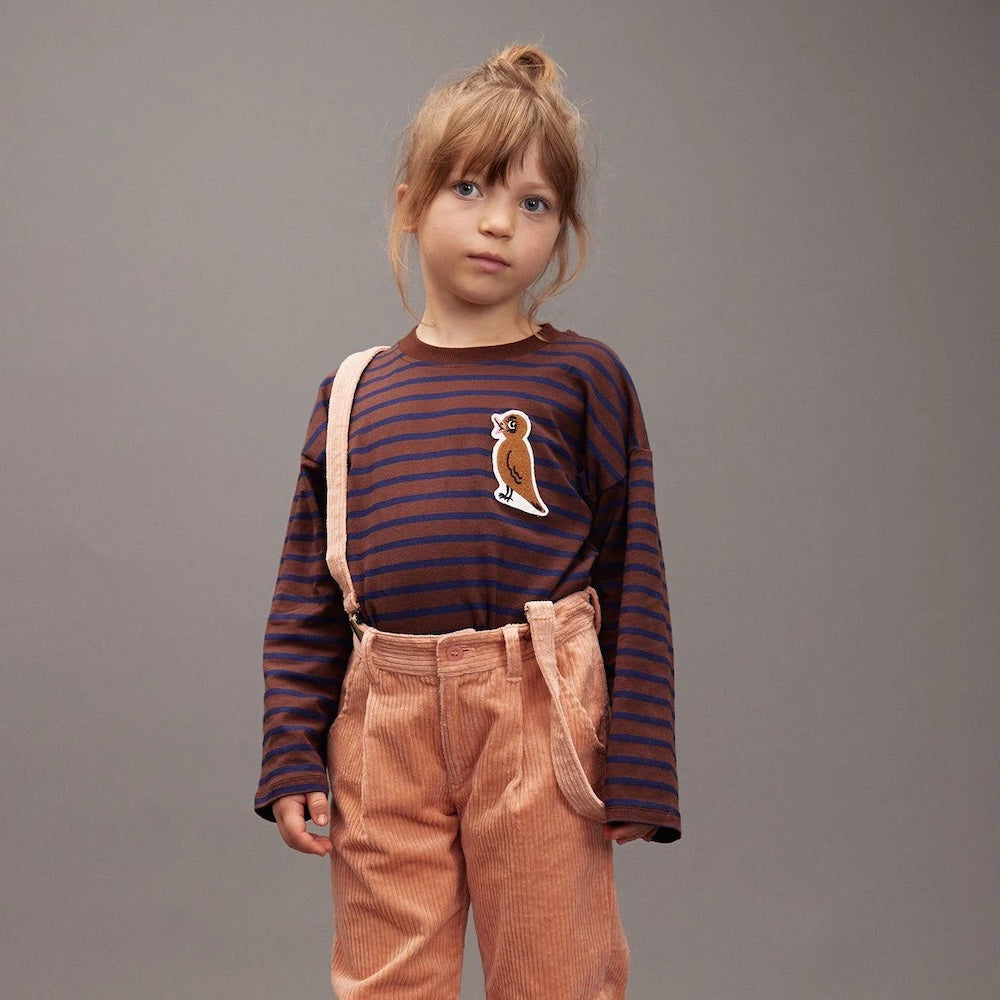 Stripe Bird Patch Long Sleeve Tee