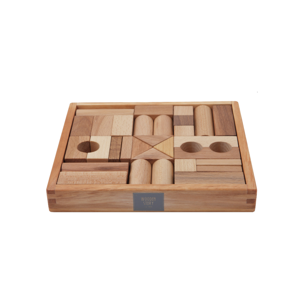 Natural Blocks in Tray 30 Pieces