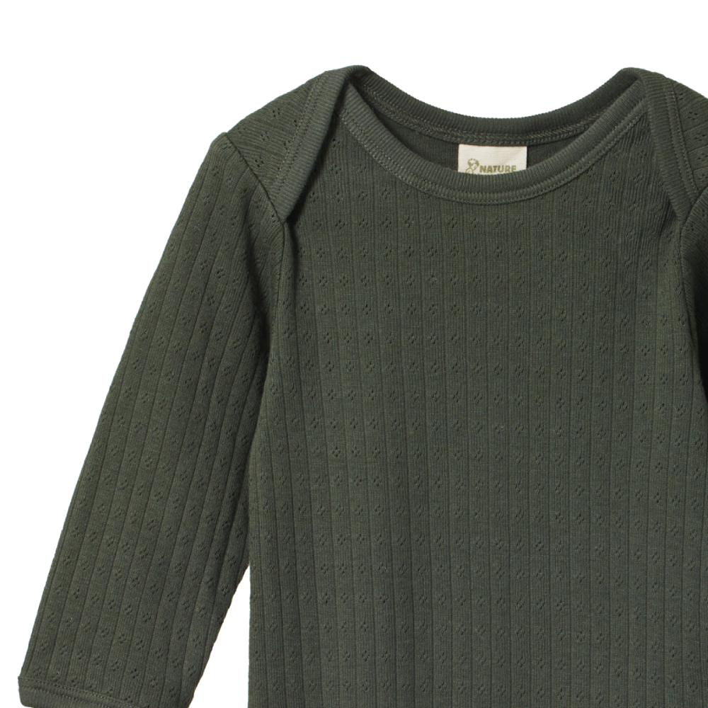 Pointelle Long Sleeve Bodysuit Thyme