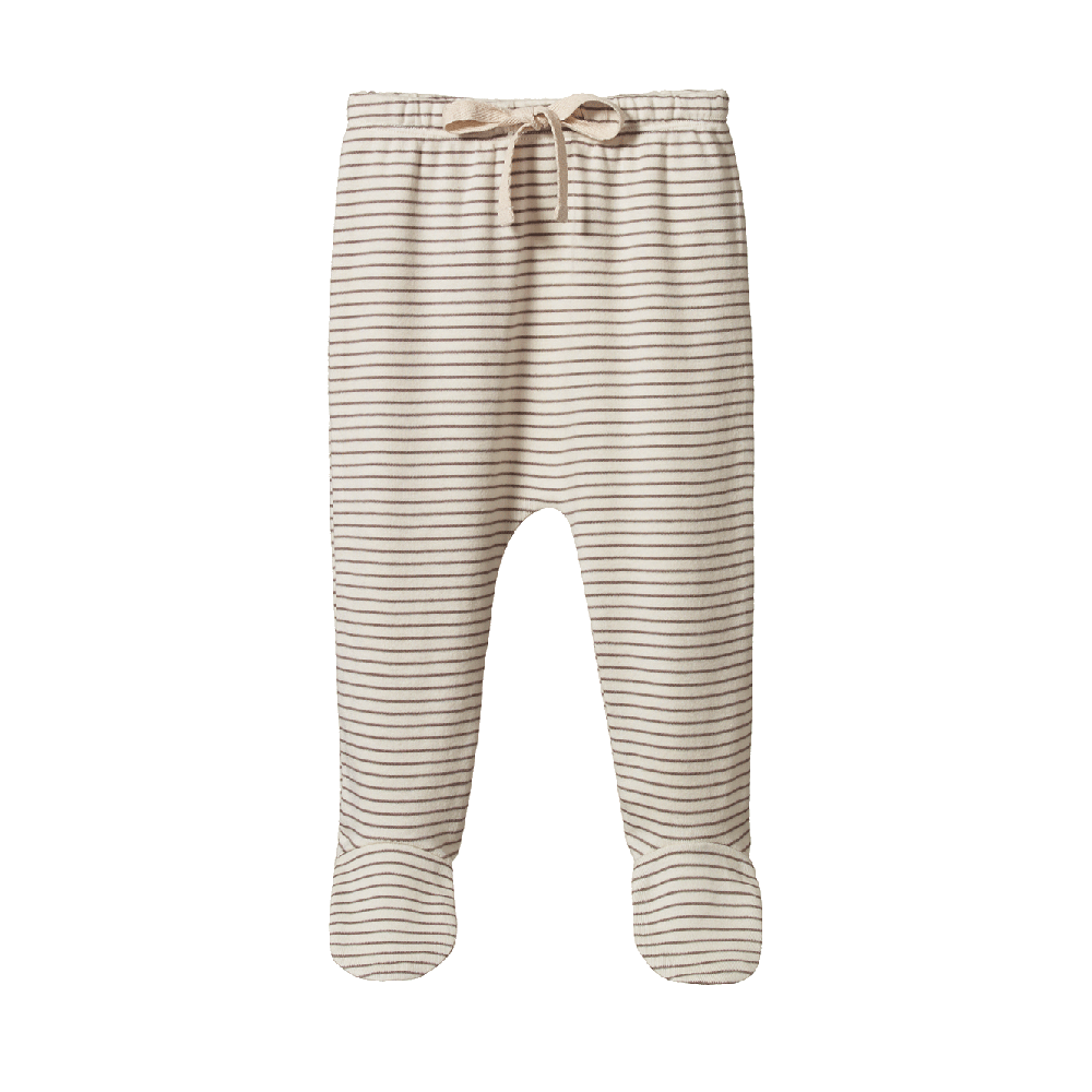 Footed Rompers Mushroom Pinstripe