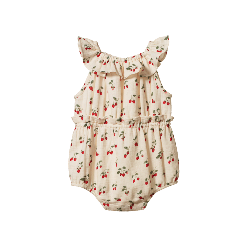 Plum Suit Muslin Strawberry Blush Print