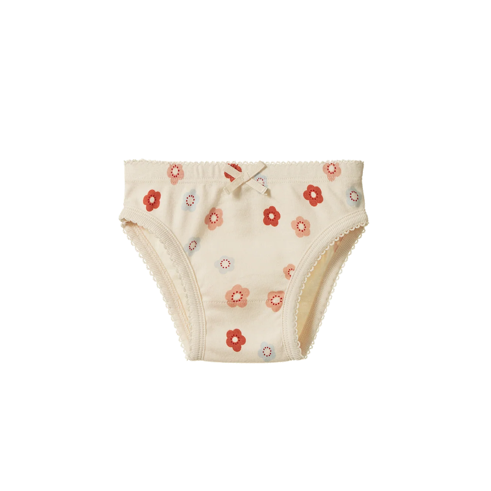 Organic Cotton Knickers Petit Flora Stamp