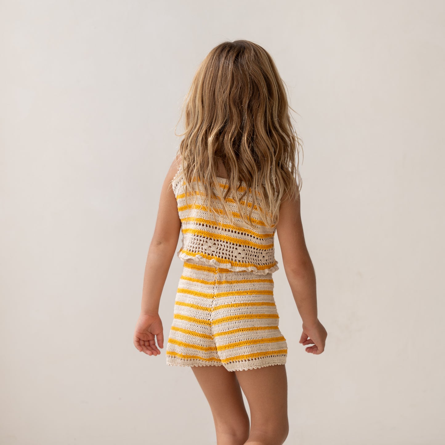 Crochet Shorts Mango Stripe