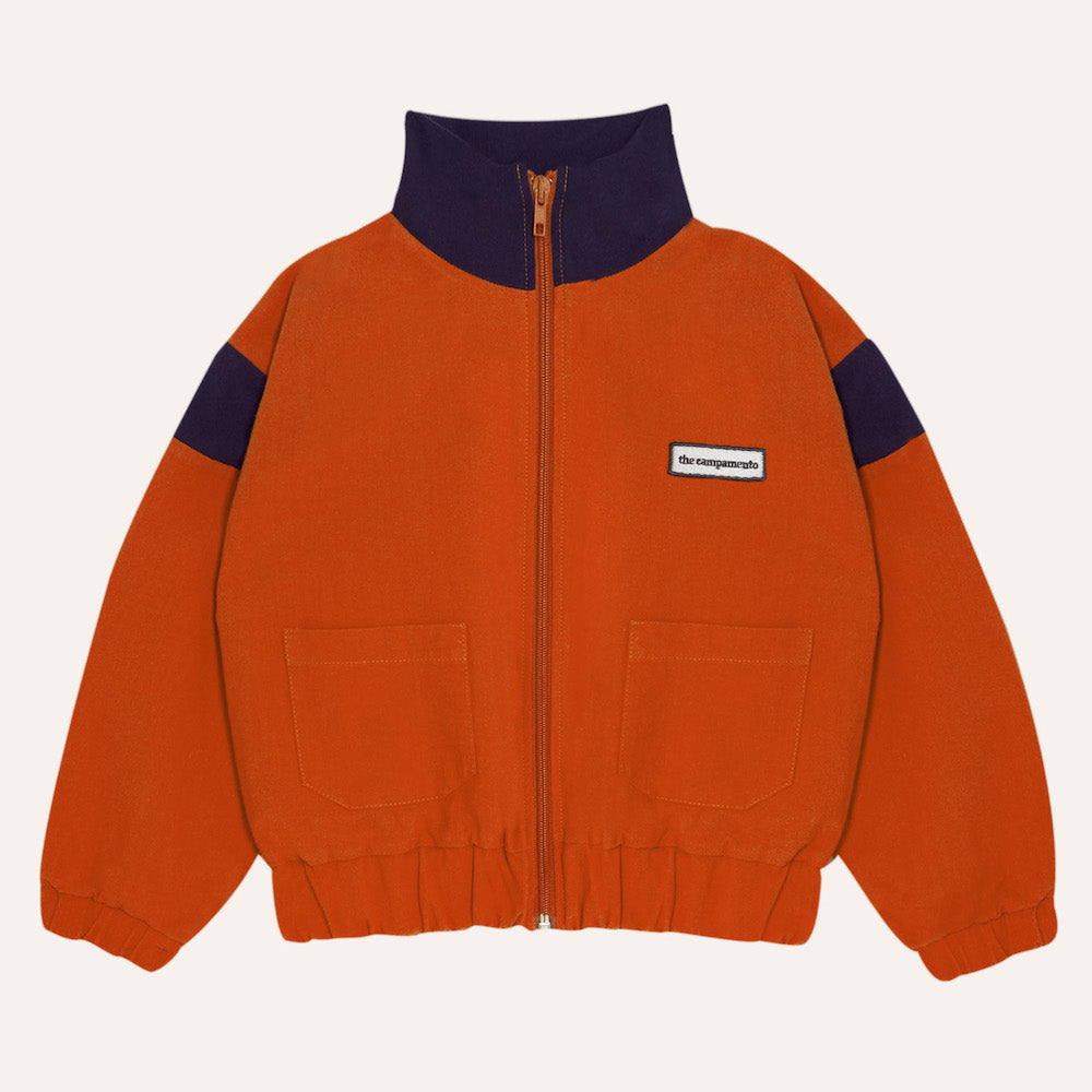 Orange Colour Block Kids Jacket