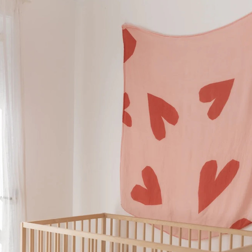I Heart You Bamboo Swaddle Wrap