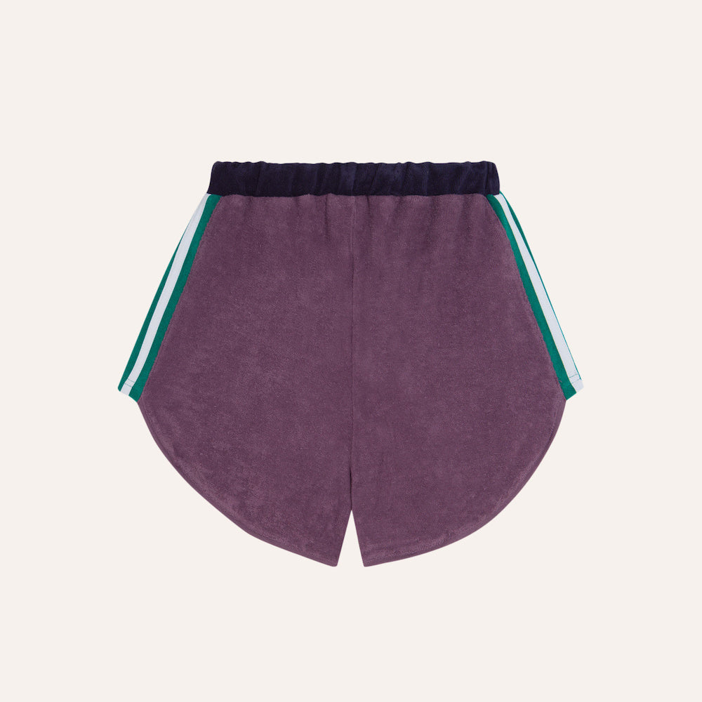 Purple Colour Block Kids Shorts