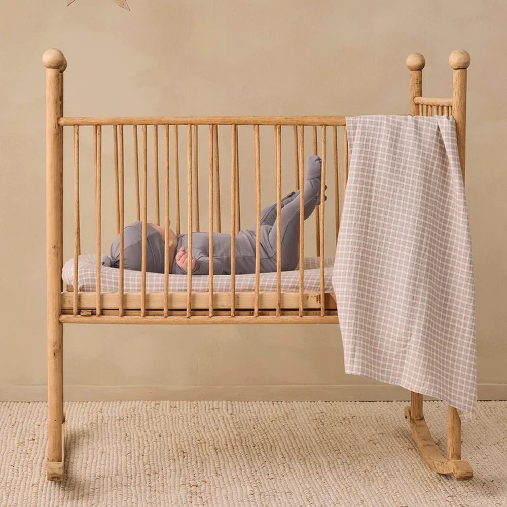 Woven Cot Sheet Blue Gingham
