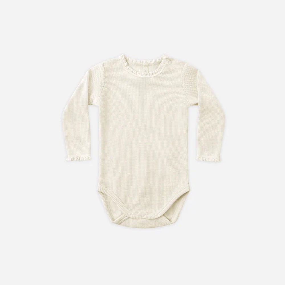 Waffle Long Sleeve Bodysuit Natural