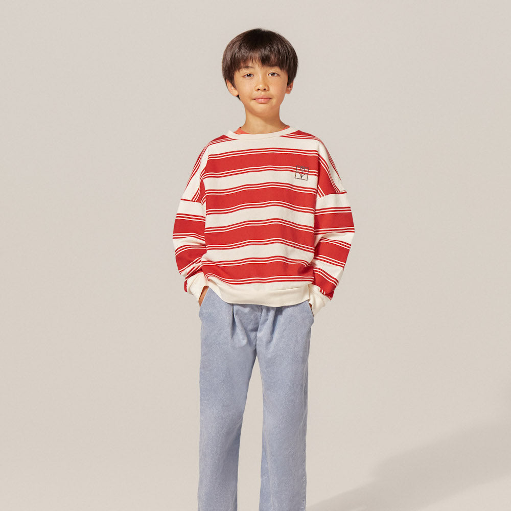 Red Stripes Oversized Kids Sweatshirt