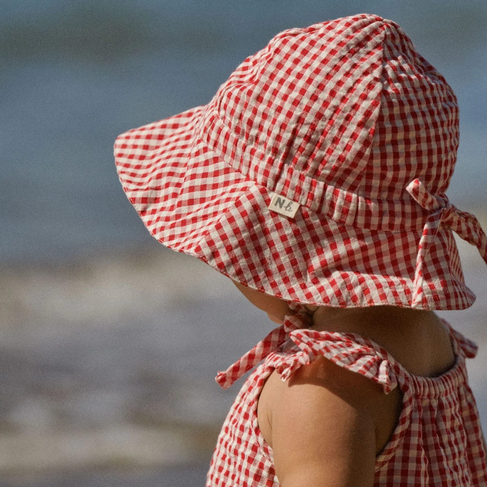 Gingham Sunhat Red Check