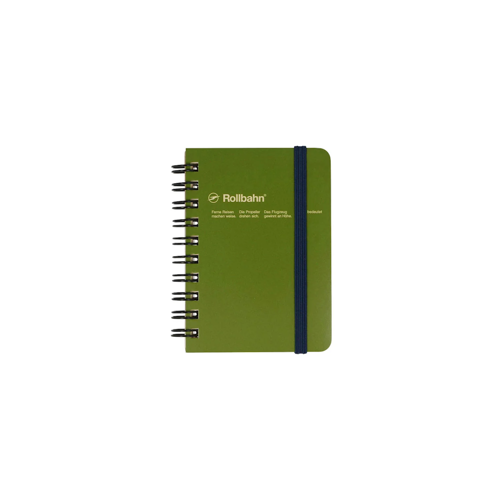 Rollbahn Spiral Bound Grid Notebook Medium Olive