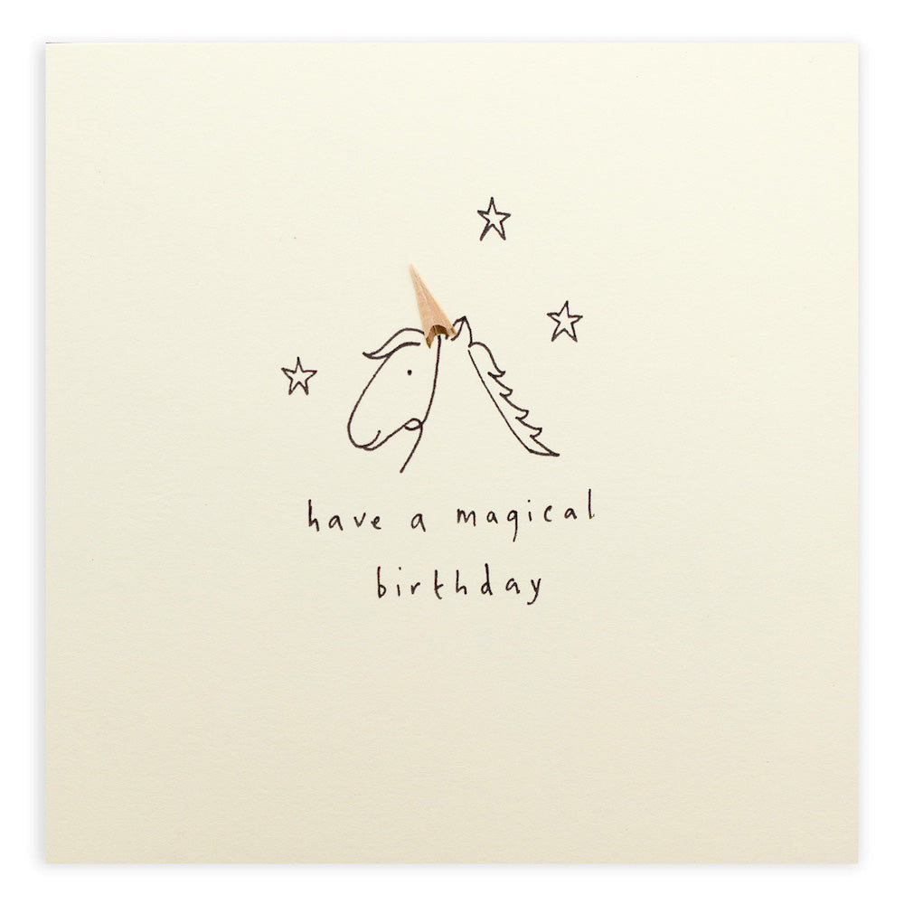 Birthday Unicorn Pencil Shavings Greeting Card