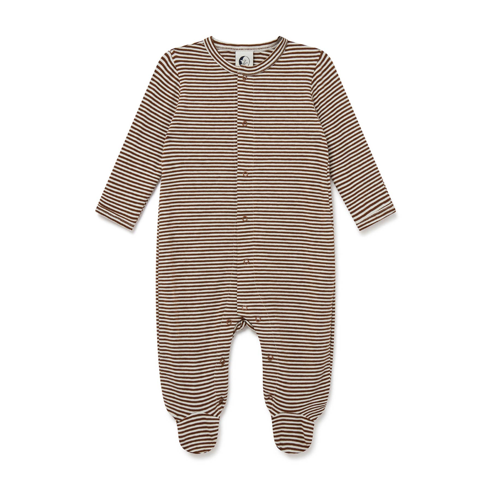 Baby Sleepsuit Chocolate Stripe