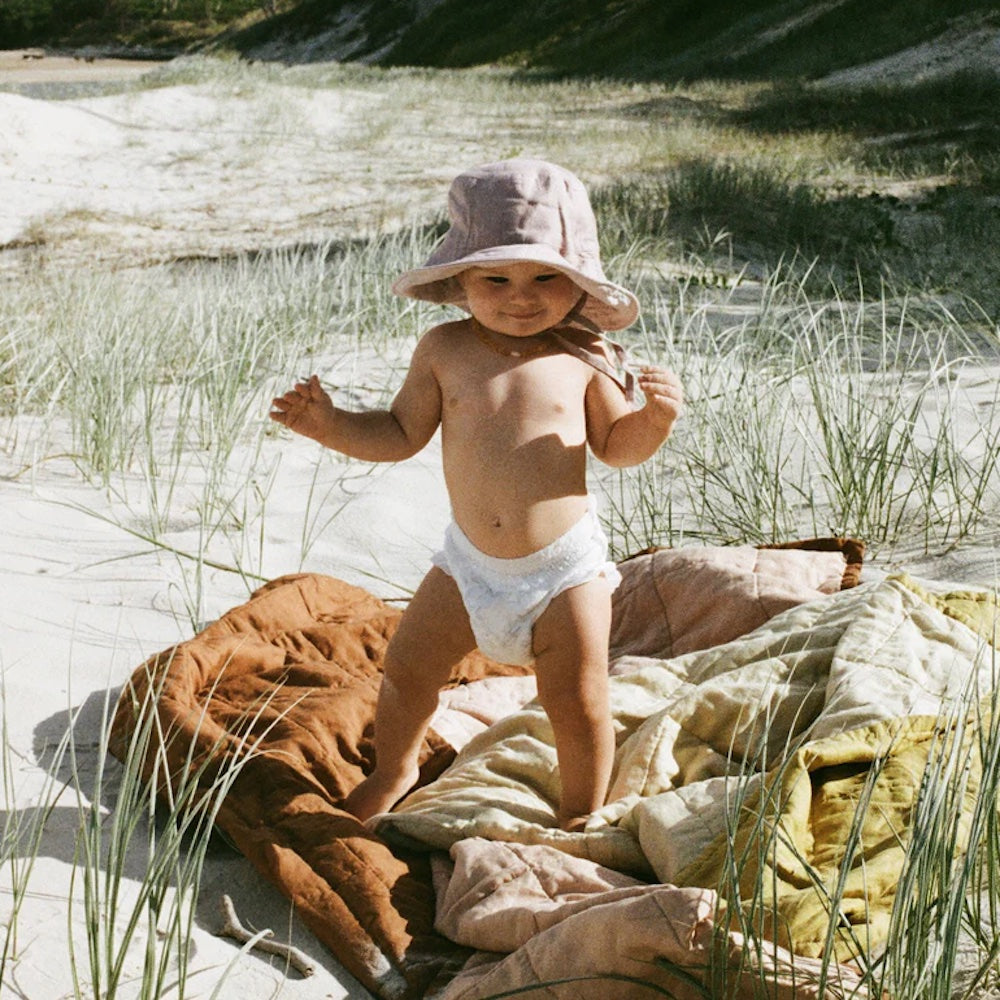 Baby Sun Hat with Ties Lilac