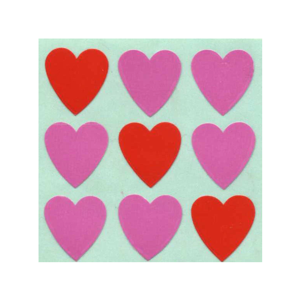 Pink Hearts Paper Stickers Off The Roll