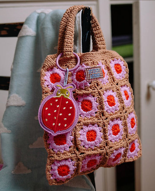 Crochet Bag Flower Campfire Orange