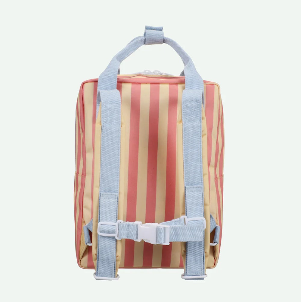 Backpack Medium Envelope Stripes Coral Pink + Sandy Yellow