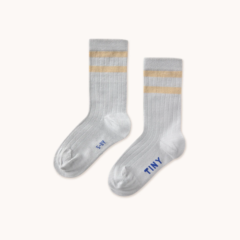 Stripes Medium Socks Kids Metallic Light Grey