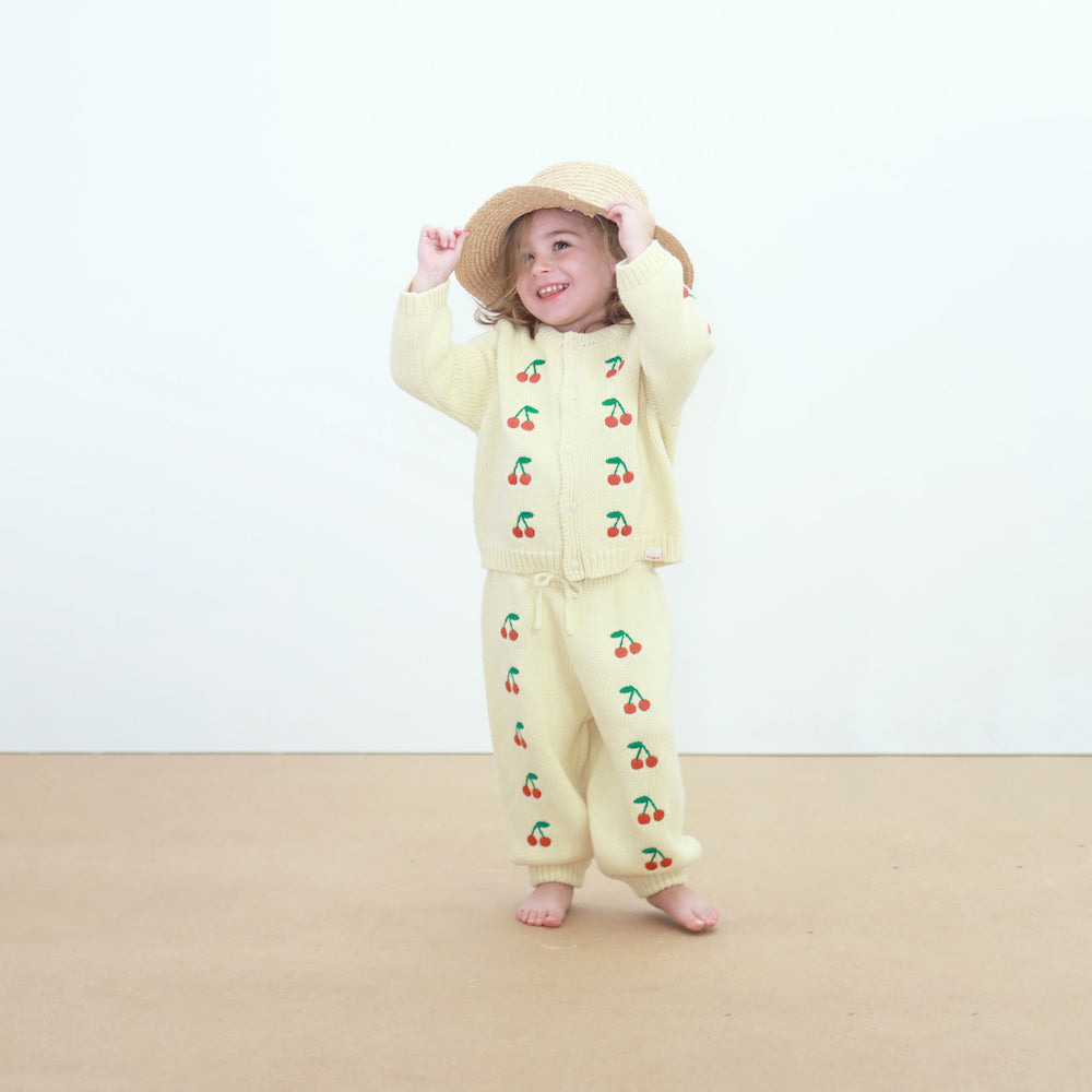 Mini Cherries Knitted Baby Cardigan