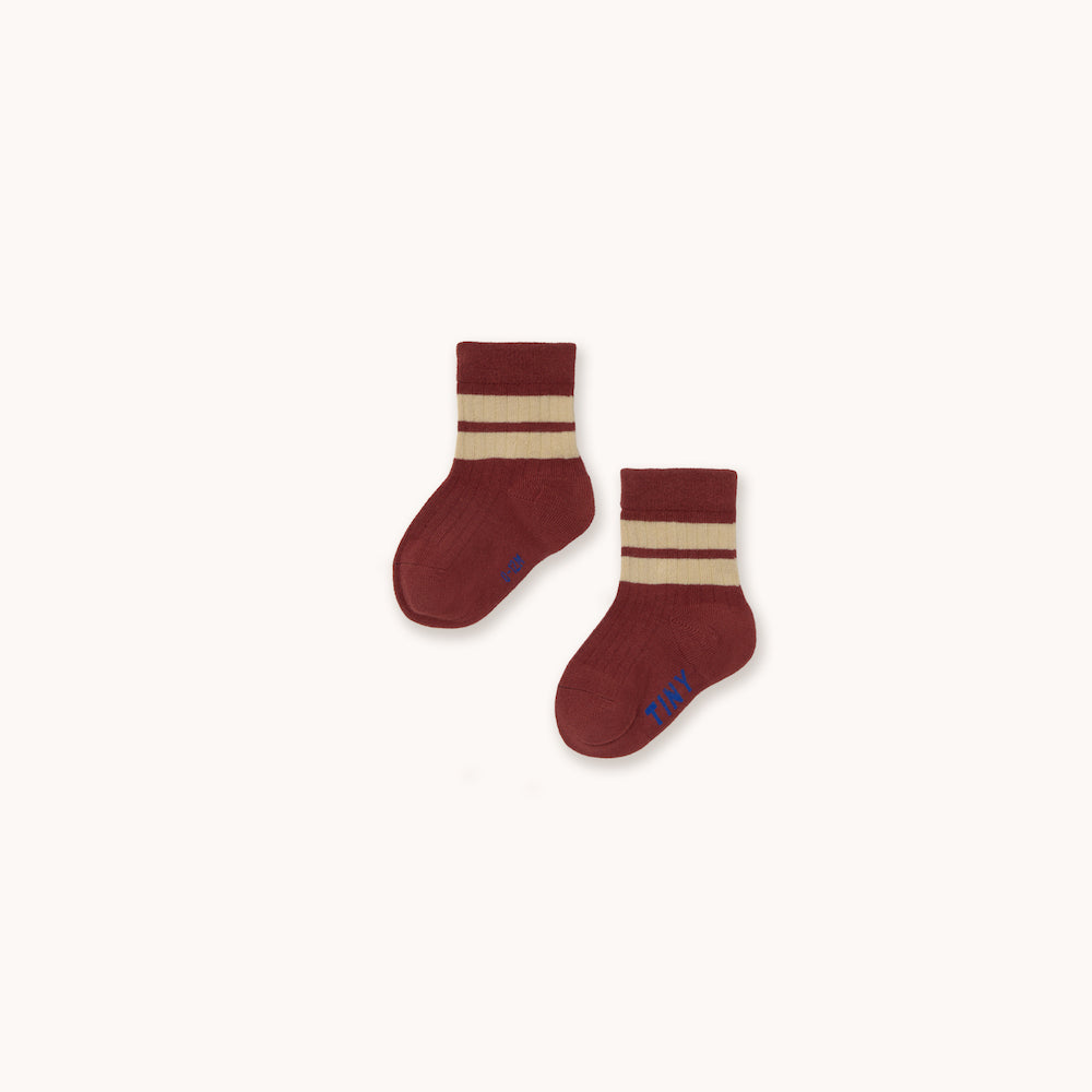 Stripes Medium Baby Socks Chestnut