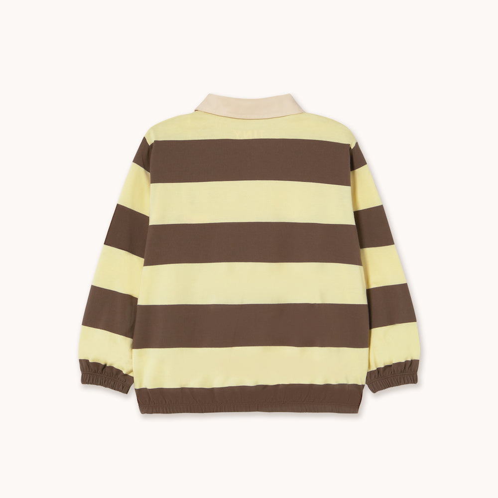 Stripes Polo Sleeve Tee Dusty Yellow