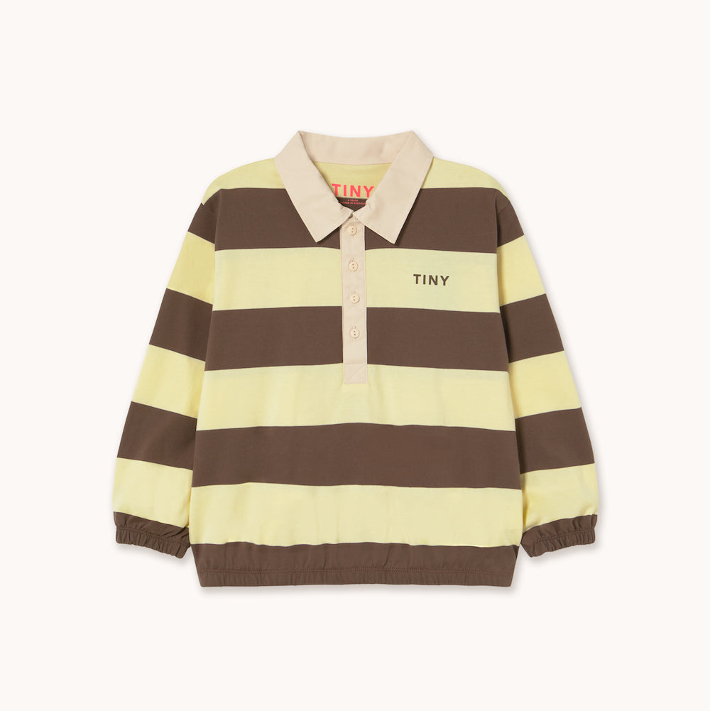 Stripes Polo Sleeve Tee Dusty Yellow