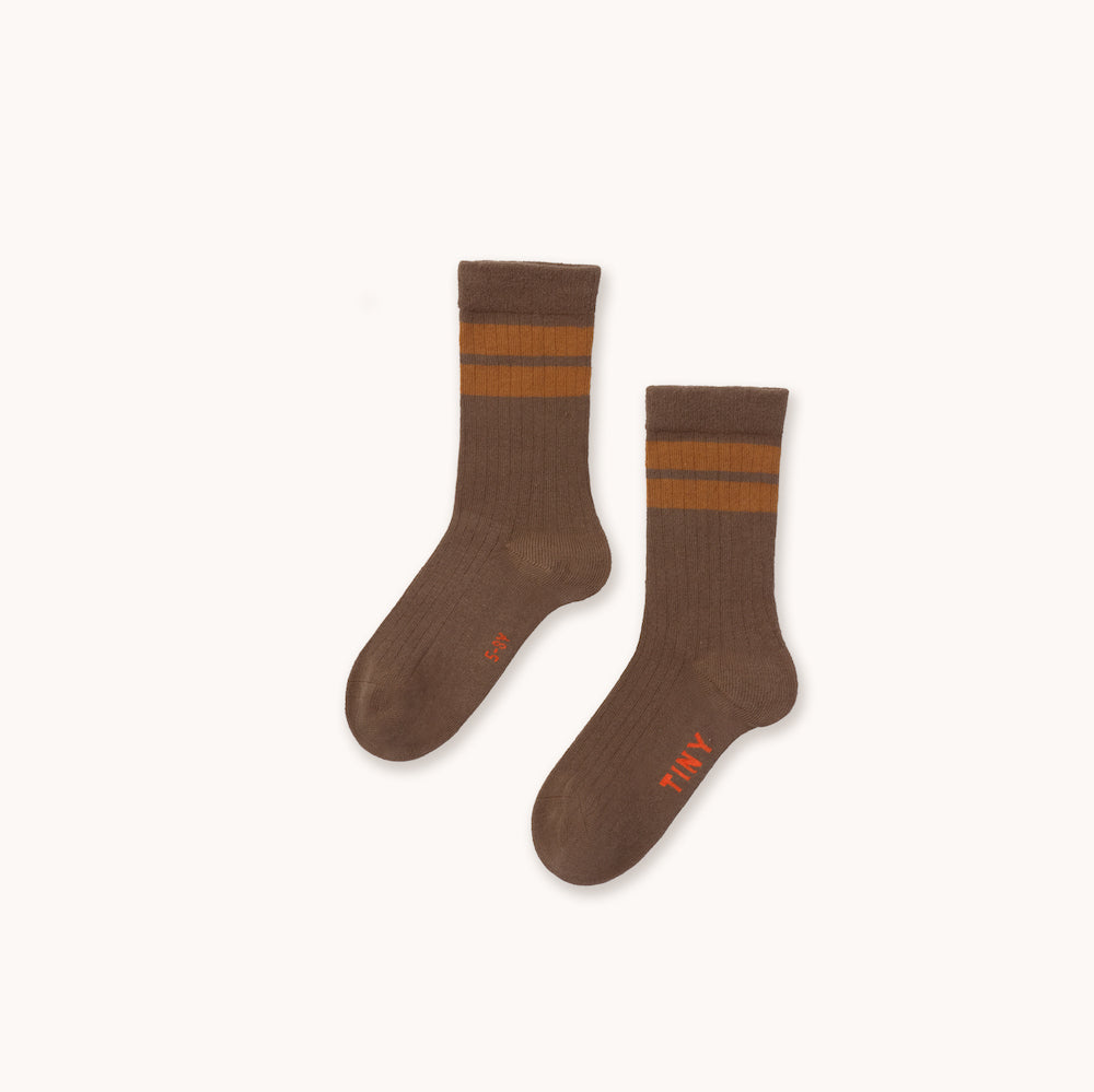 Stripes Socks Dark Brown