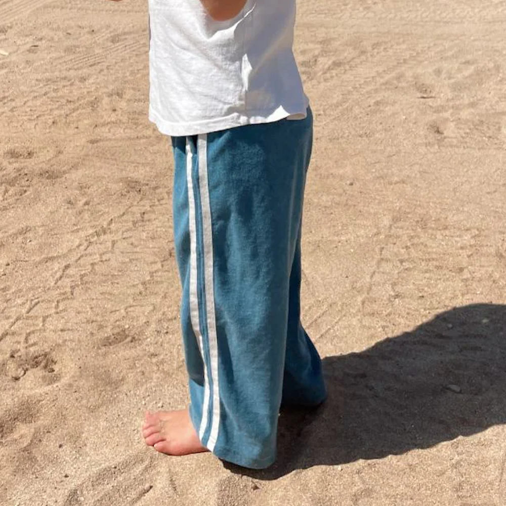 Twin Stripe Terry Pant Ocean