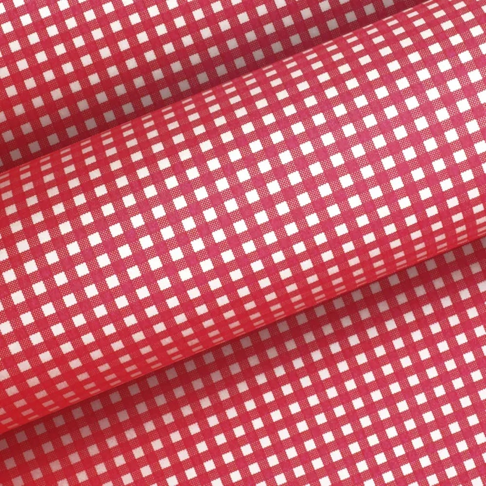 Wrapping Paper 2.5m Red White Gingham - Store Pick Up Only