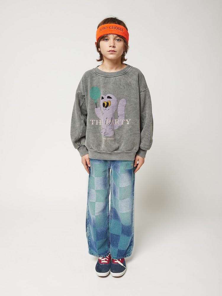 Checkerboard Denim Pants