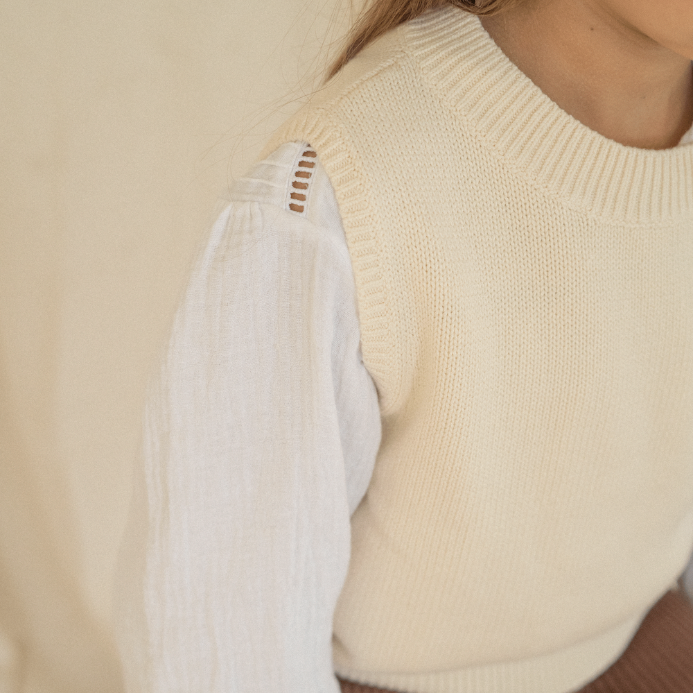 Knit Vest Vanilla - Size 6Y
