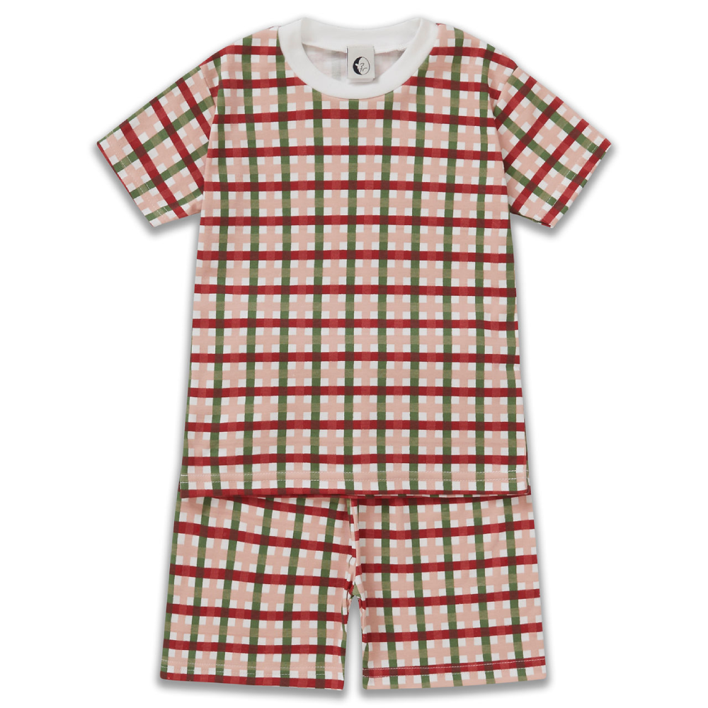Kids Shortie PJ Set Party Check