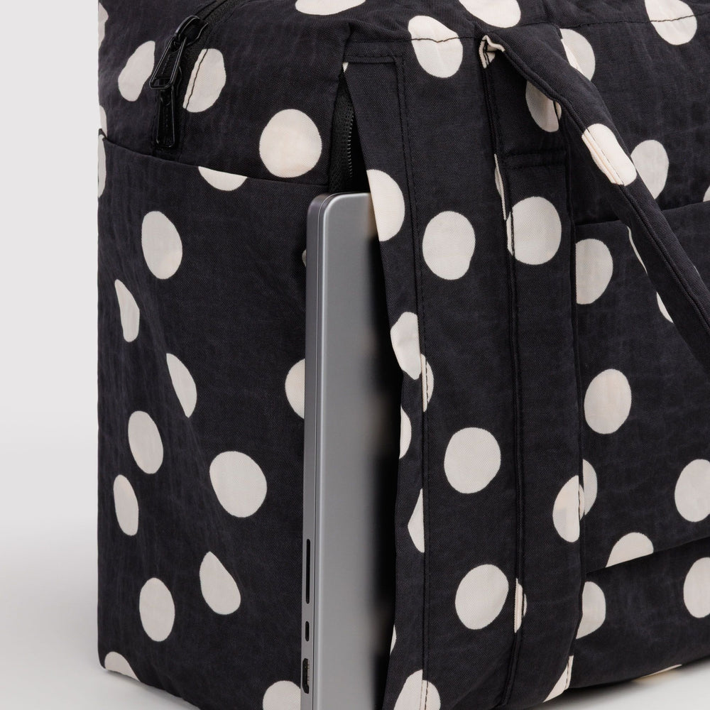 Small Cloud Carry-On Black and Cream Polka Dot