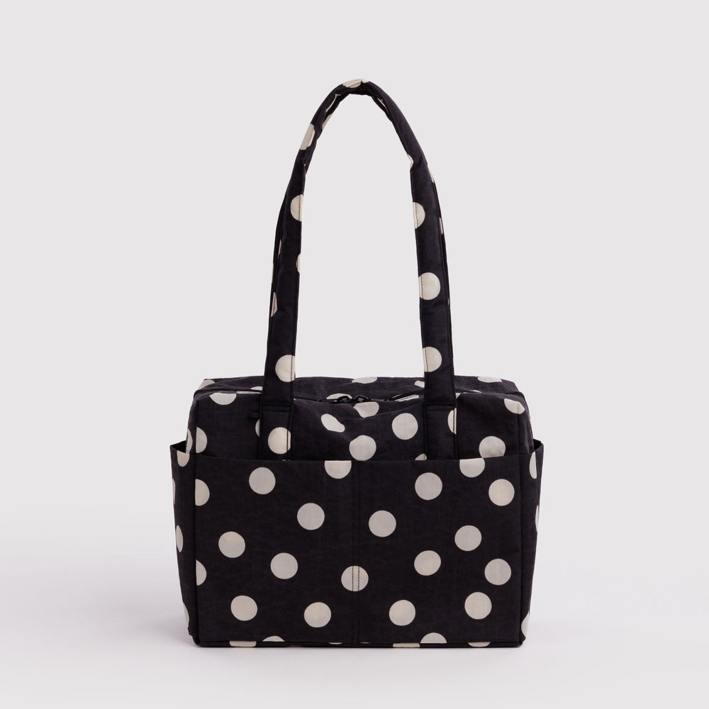 Everyday Cloud Bag Black and Cream Polka Dot