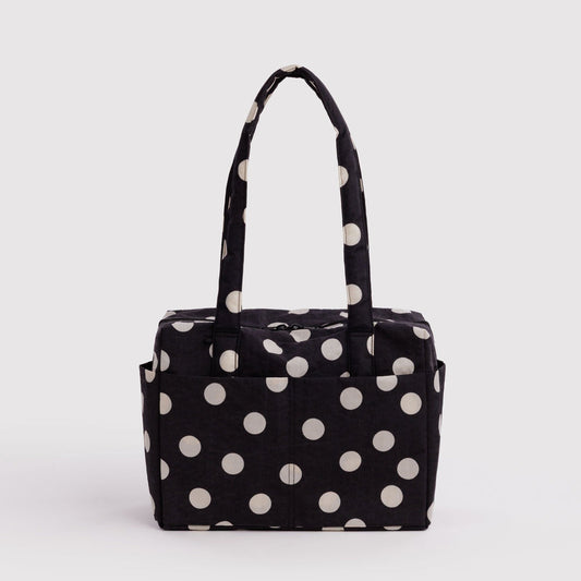 Everyday Cloud Bag Black and Cream Polka Dot