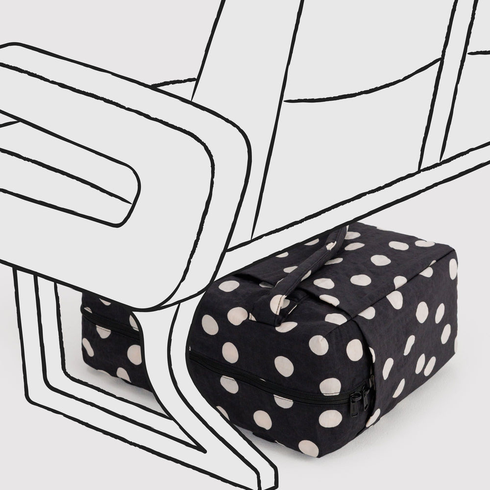 Small Cloud Carry-On Black and Cream Polka Dot