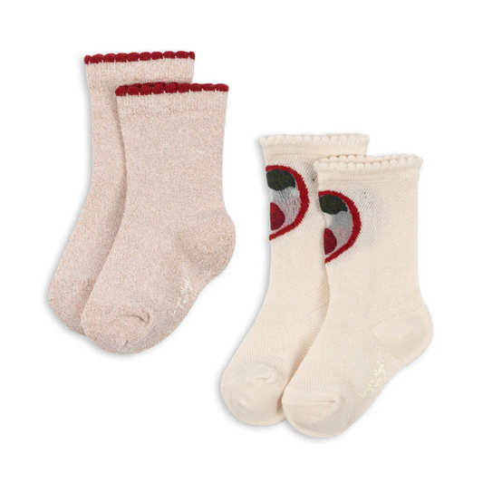 2 Pack Cherry Rose Socks