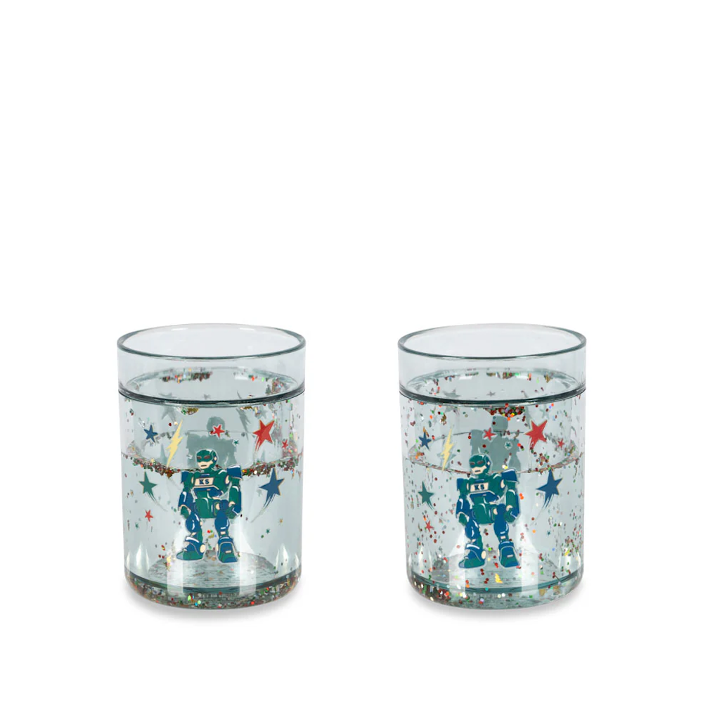 2 Pack Glitter Cups Hero Robot
