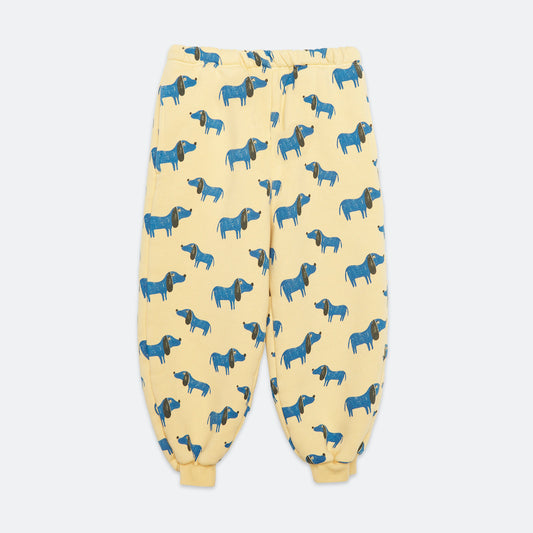 Blue Dog All Over Sweatpants Soft Yellow